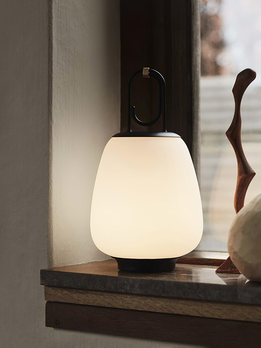Lantern Table Lamp - USB Rechargeable Nordic Light for Indoor & Patio
