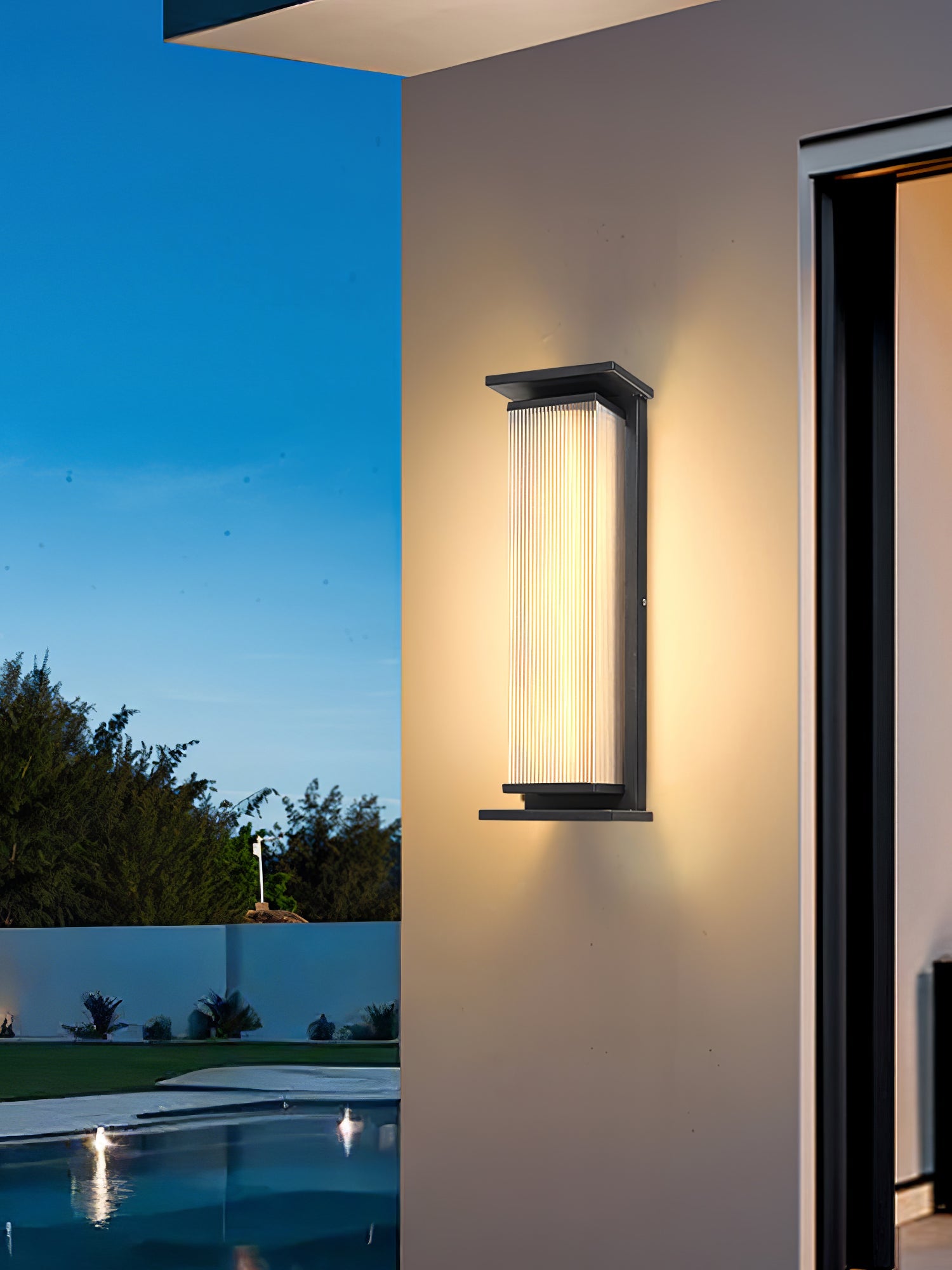 Rectangular Outdoor Wall Lamp - LED Light for Garden & Patio