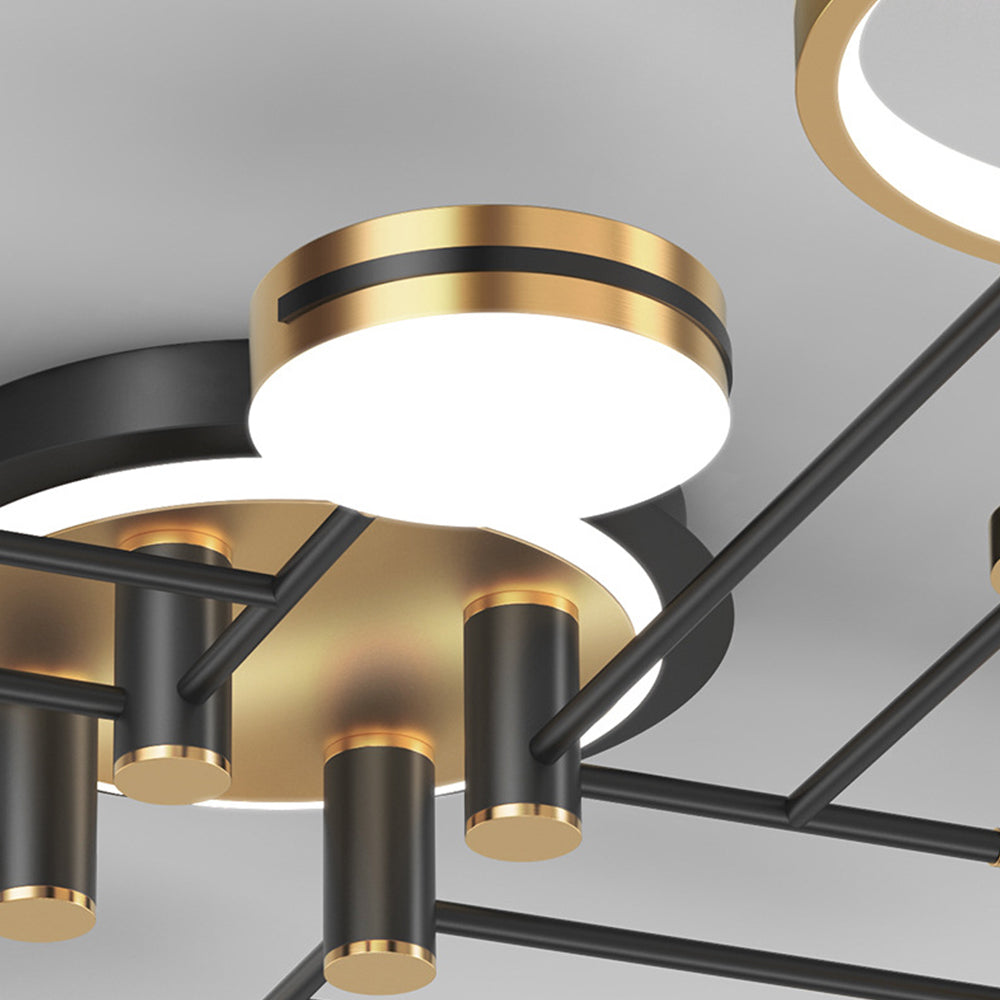Gold Circle Ceiling Light - Creative LED Living Room Lighting Modern