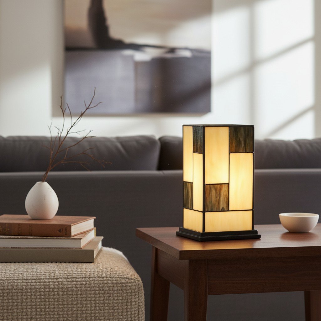 TF Manchester Square Table Lamp - Classic Glass for Living Room and Bedroom