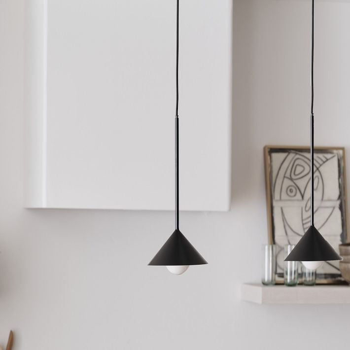 Brivana Cone Pendant Light - Mid-Century Adjustable Metal Kitchen Lamp