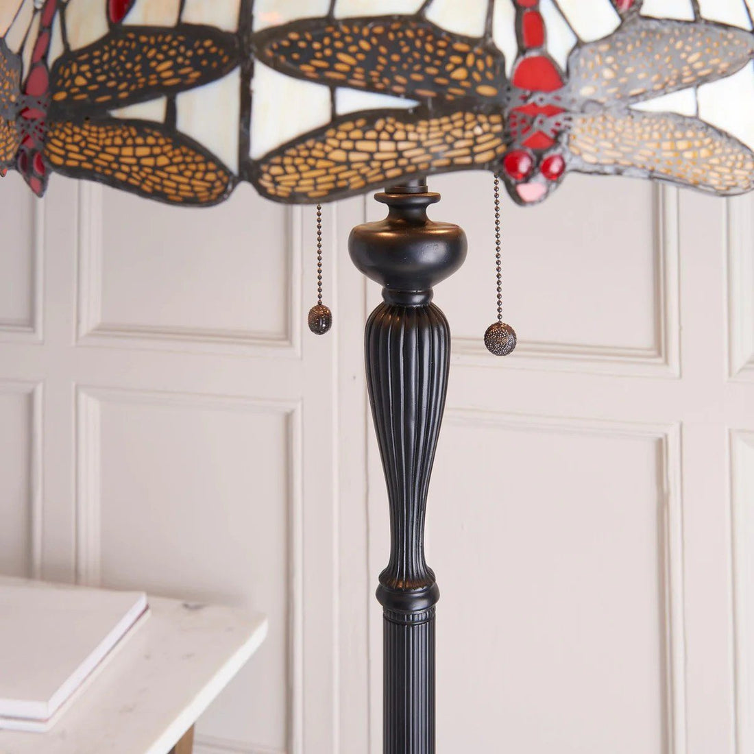 TF Dragonfly Motif Floor Lamp – Vintage Stained-Glass for Living Rooms
