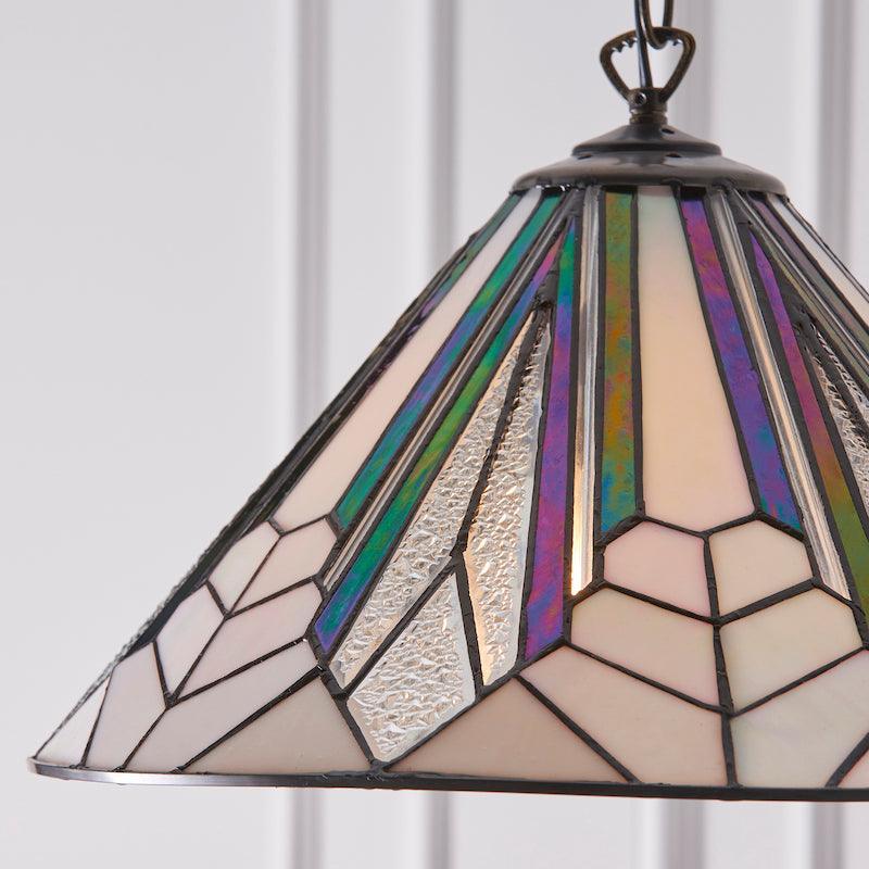 TF Astoria Tiffany Ceiling Pendant – Dimpled Geometric Glass Design for Living Room
