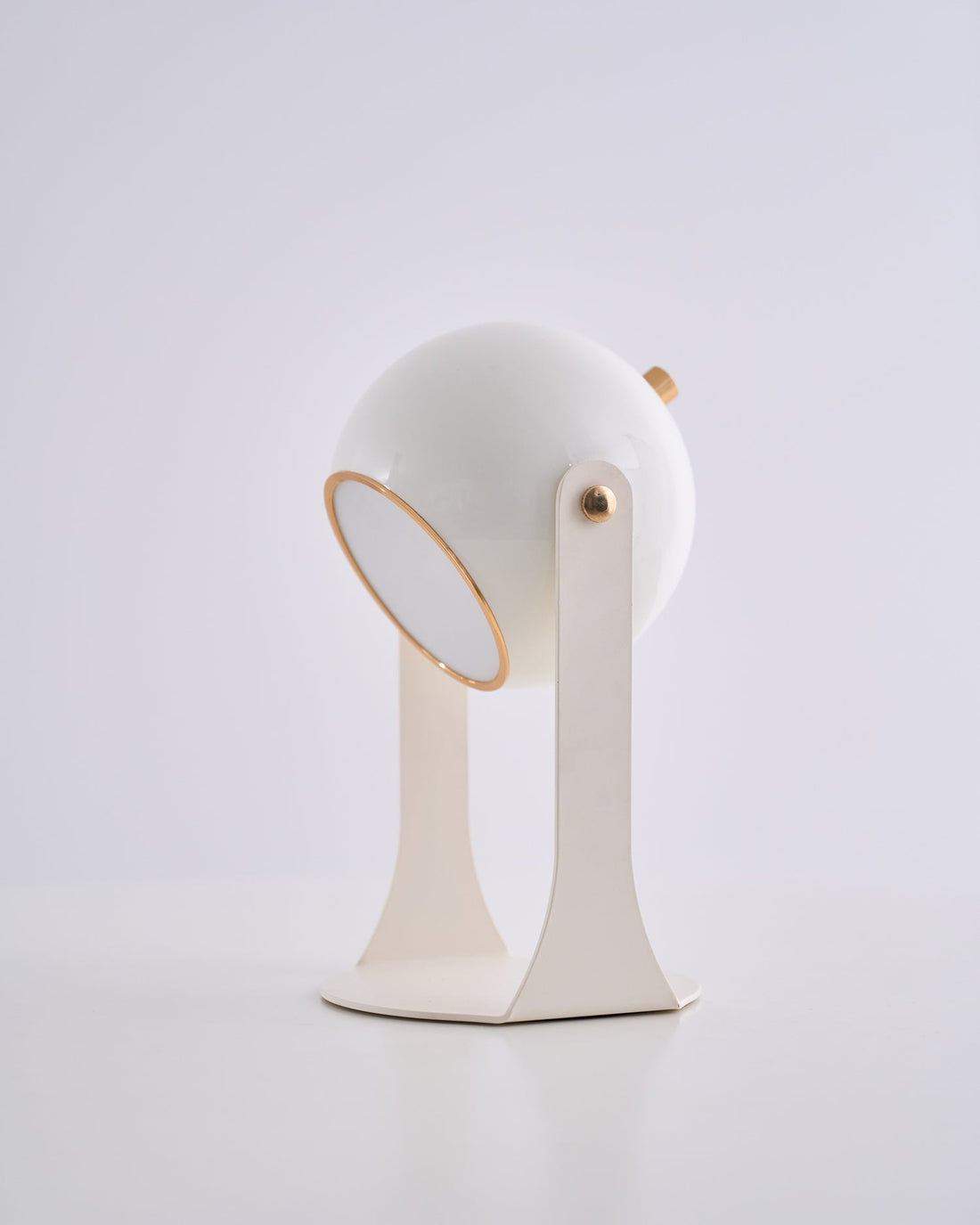 Glossy Black-White Table Lamp - Helmet-Inspired