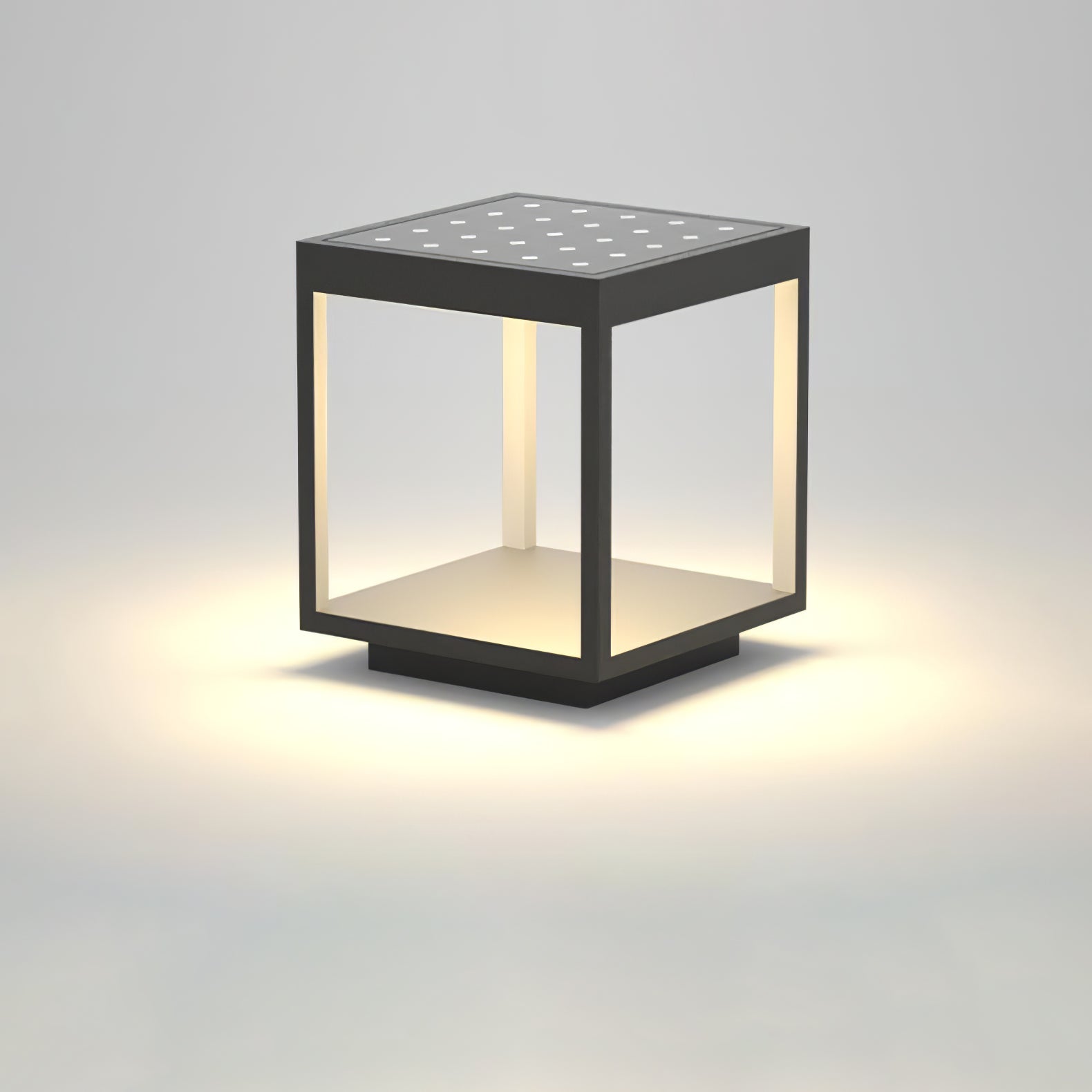 Square Frame Outdoor Post Light - Garden Lamp for Patio & Pathway