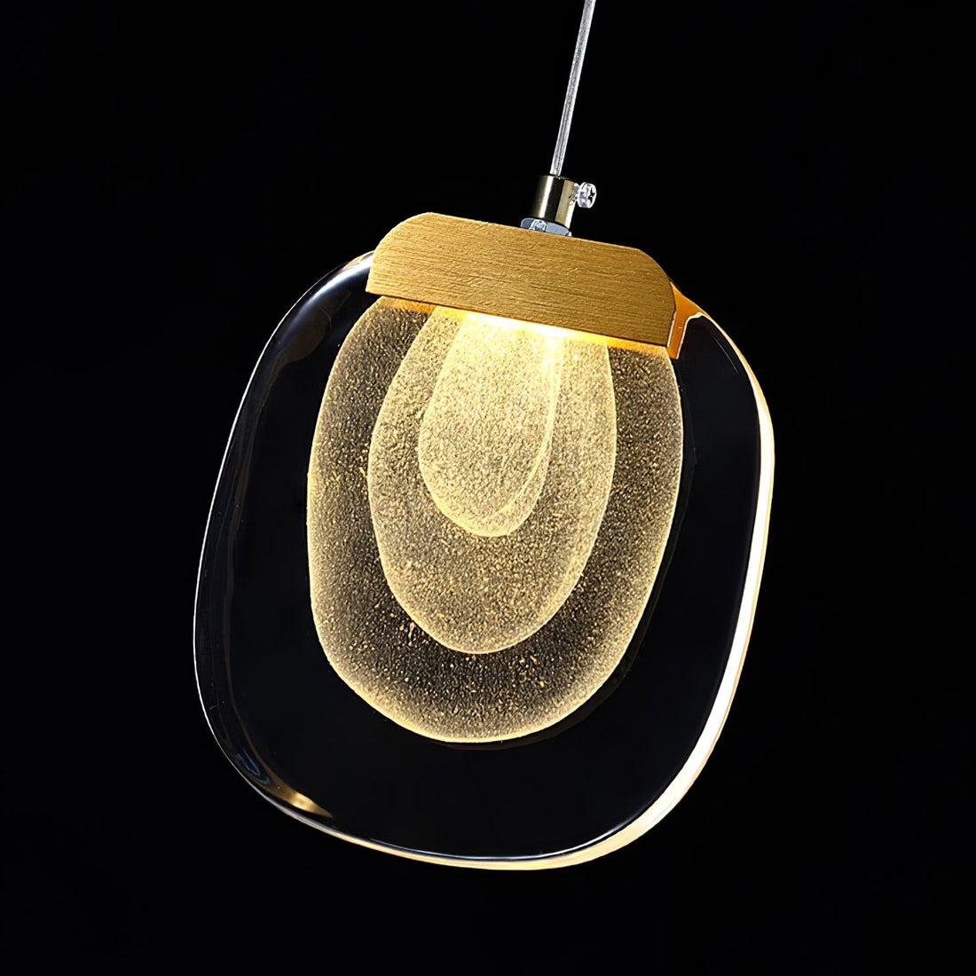 Clear Rippled Glass Plug-In Pendant