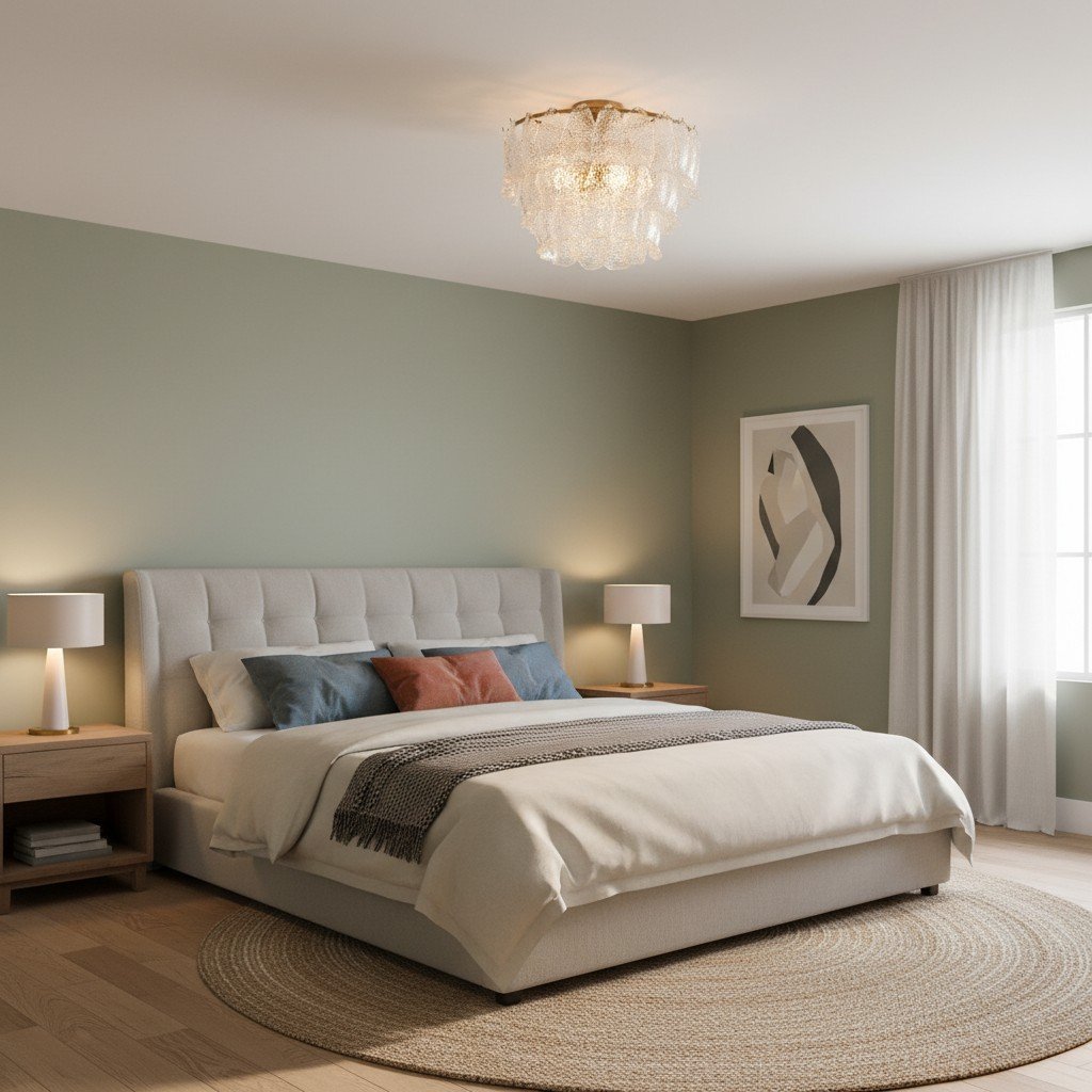 Lumvey Tiered Glass Flush Mount – Round Stacked Design for Modern Home