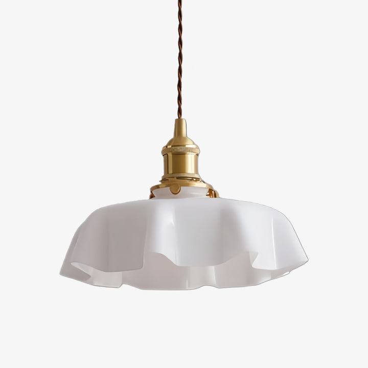 Aluneroa Vintage Inspired Flower Pendant Lamp Soft Curved Silhouette for Interior Lighting