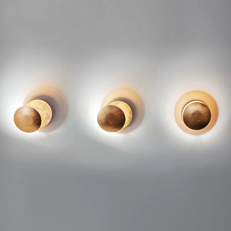 Verstellbare Wandlampe Mit Künstlerischer Eclipse-Scheibe Für Flur Und Schlafzimmer