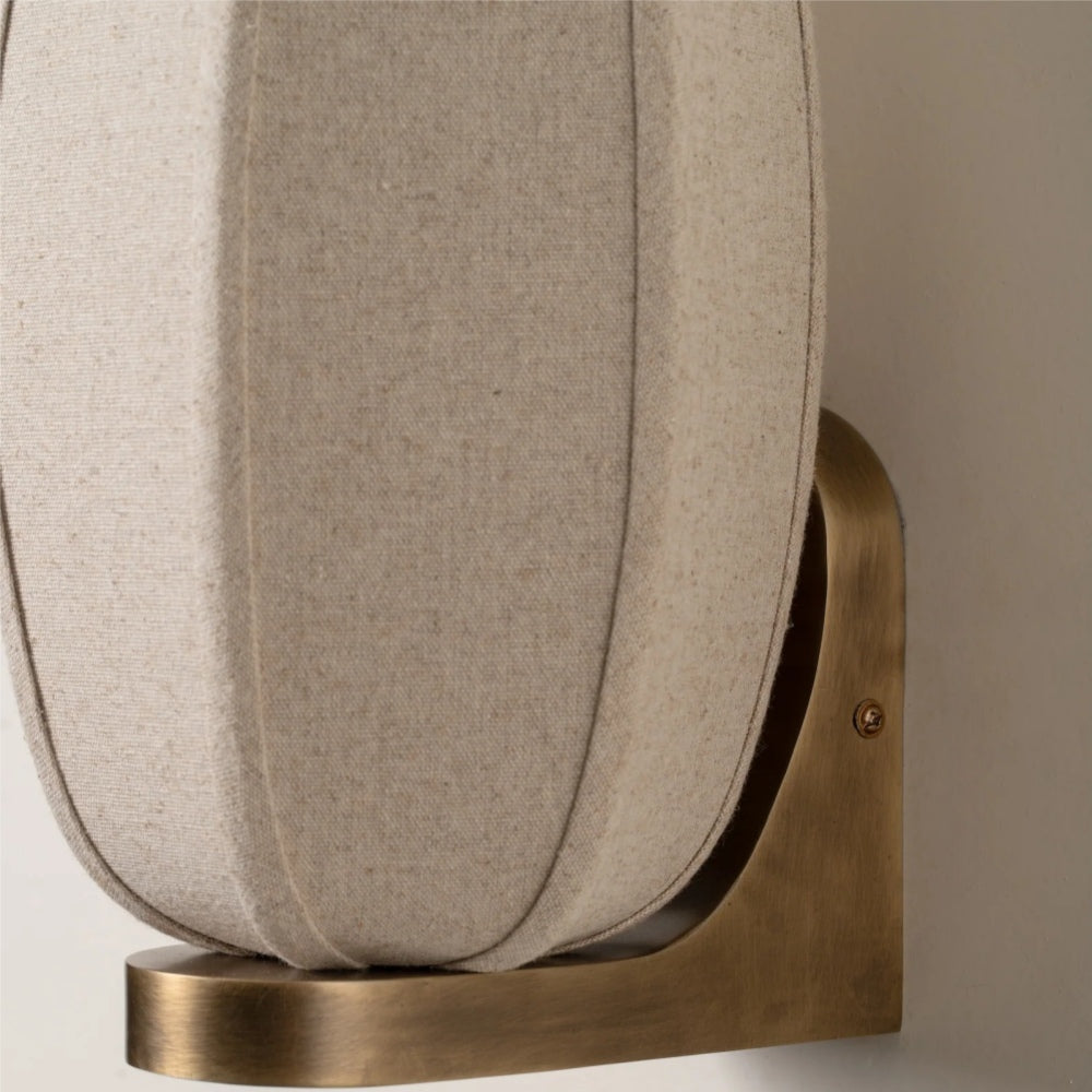Loomis Wall Light with Art‑Deco Linen Shade Modern Wall Sconce for Living Room and Hallway