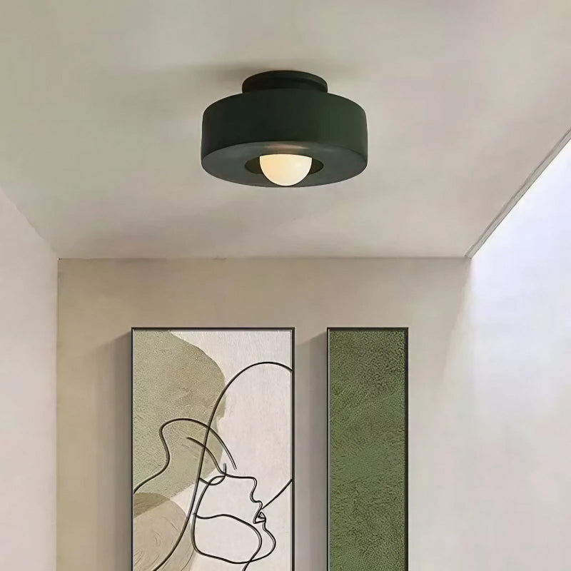 Runde Deckenleuchte Morandi aus Kunstharz zur bündigen Montage