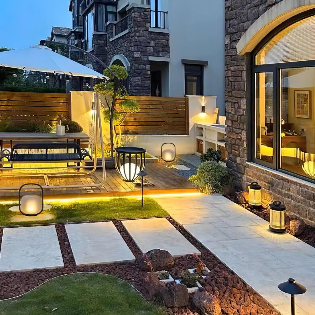 Tragbare Laterne Outdoor-Tischlampe - Wiederaufladbare Lampe für Balkon