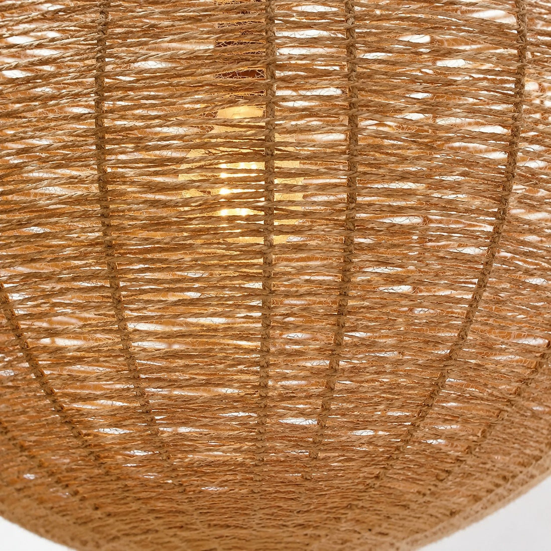 Handwoven Natural Fiber Globe Pendant Light