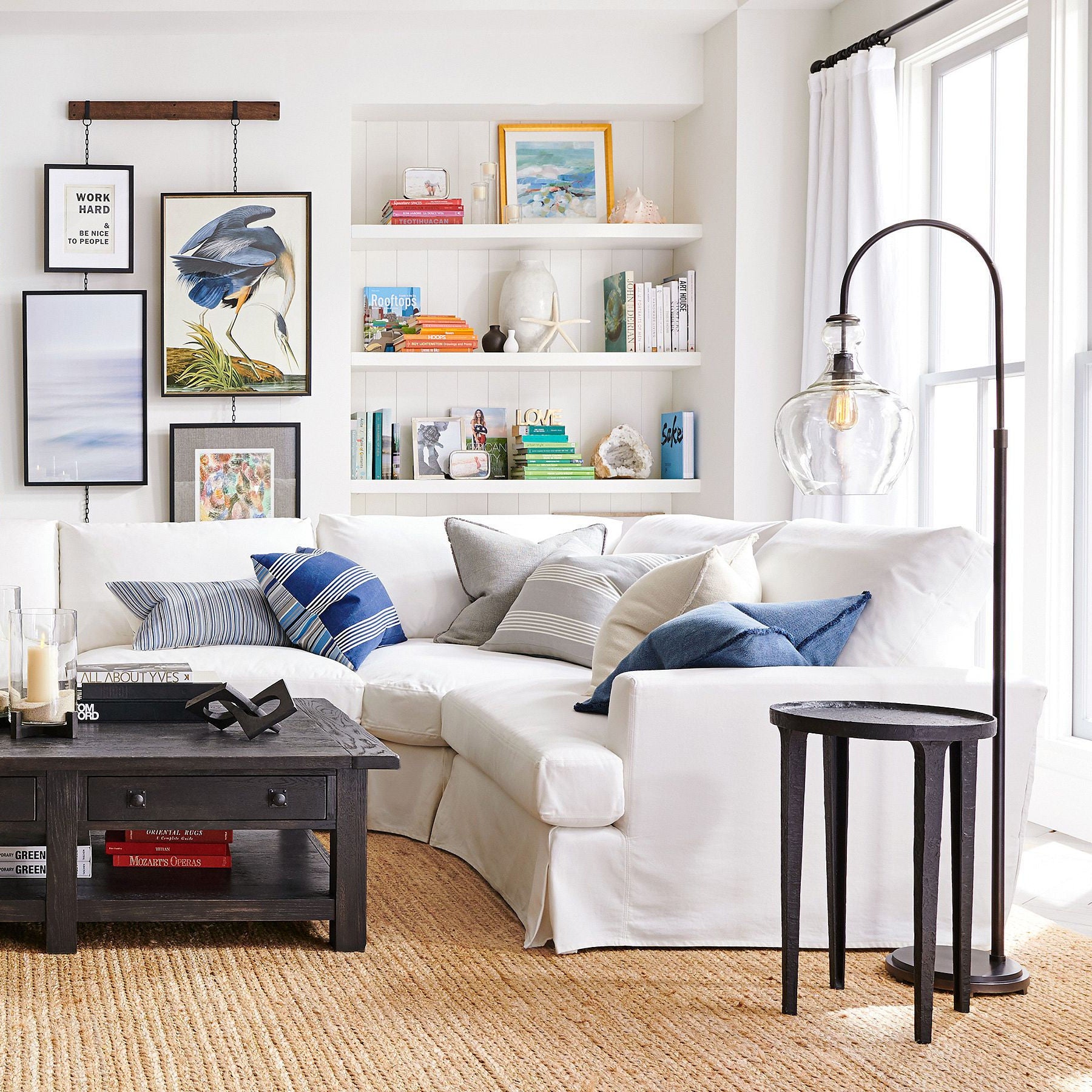 Lawson Recycled Glass Floor Lamp - Unique Brass Finish Aluminum Lighting