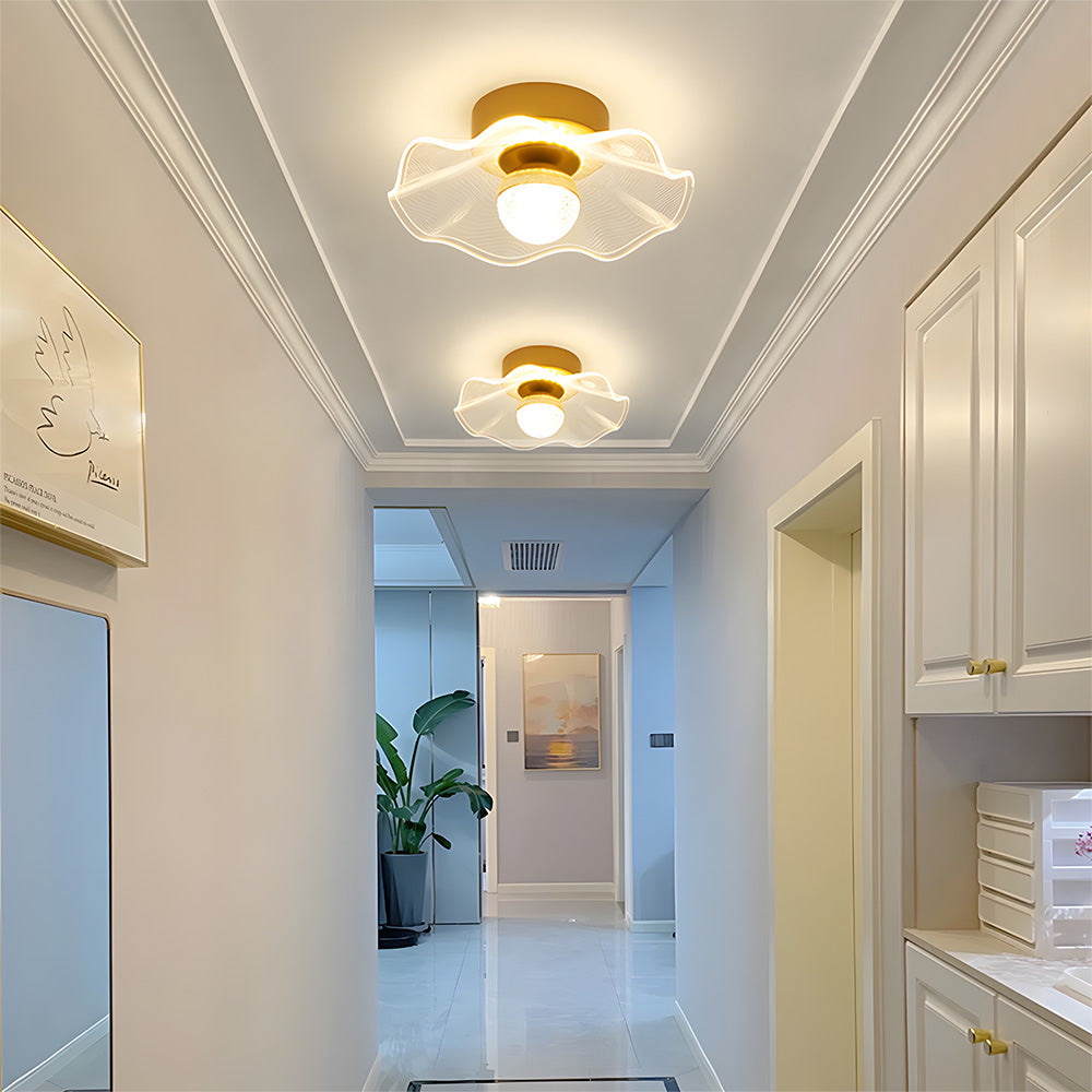 Contemporary Gold Ceiling Lamp - Luxurious Light for Living Room