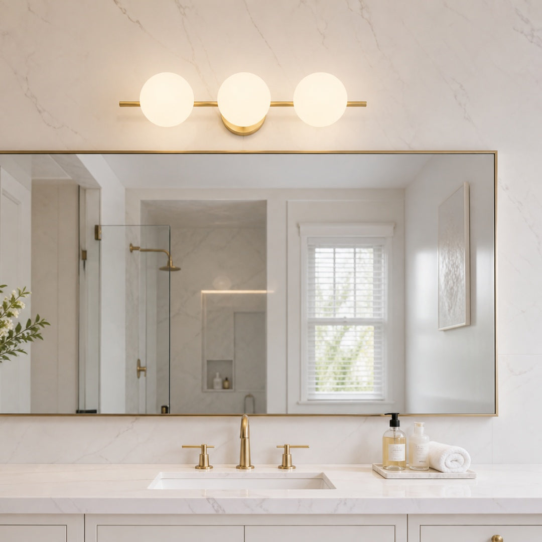 Gold Milk Glass Vanity Light