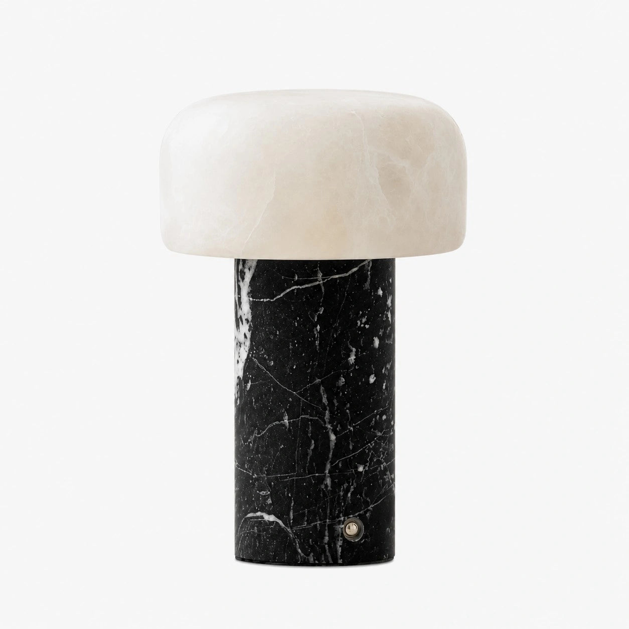 table lamp with Dolomite shade and Bulgari Black Marble base