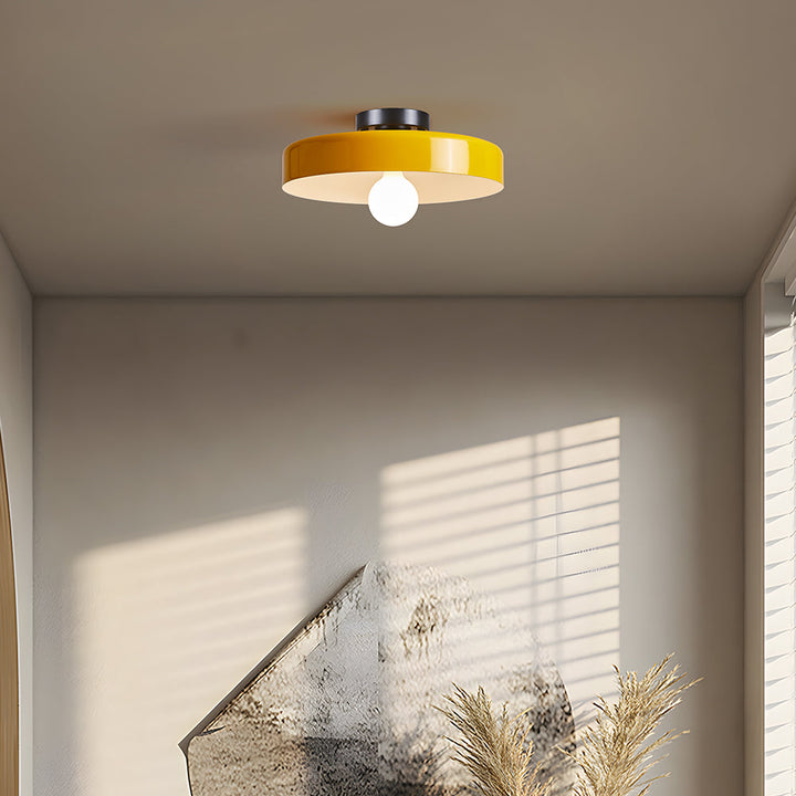 Flush Mount Art Decor Ceiling Light - Iron Round Fixture for Entryway
