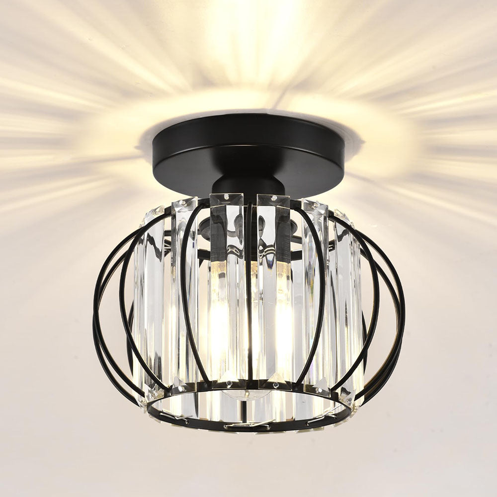 Luxury Crystal Ceiling Light - Striped Metal Ceiling Lamp for Aisle