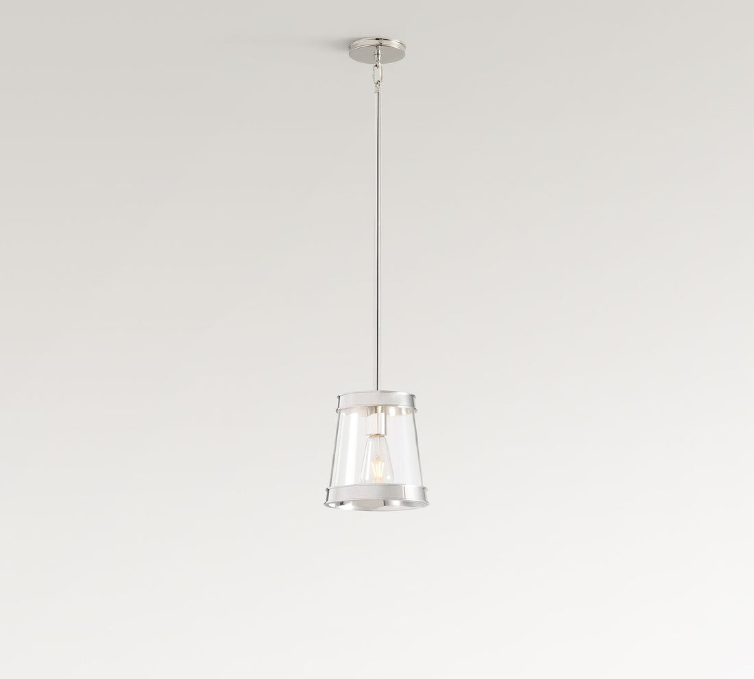 Driscoll Brass Drum Pendant Light - Vintage Glass Iron Lamp for Kitchen