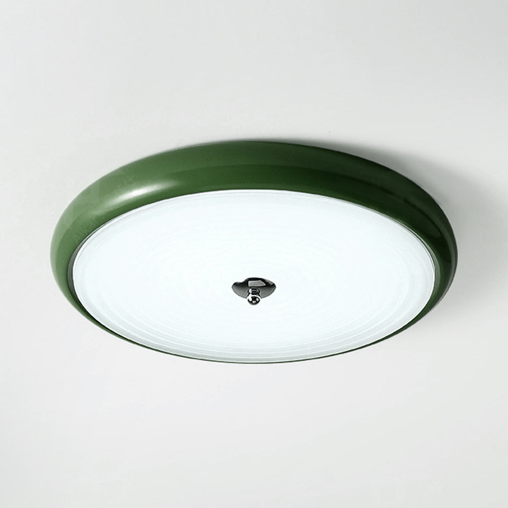 French Cream Ceiling Light - Disc-shaped Fixture for Bedroom