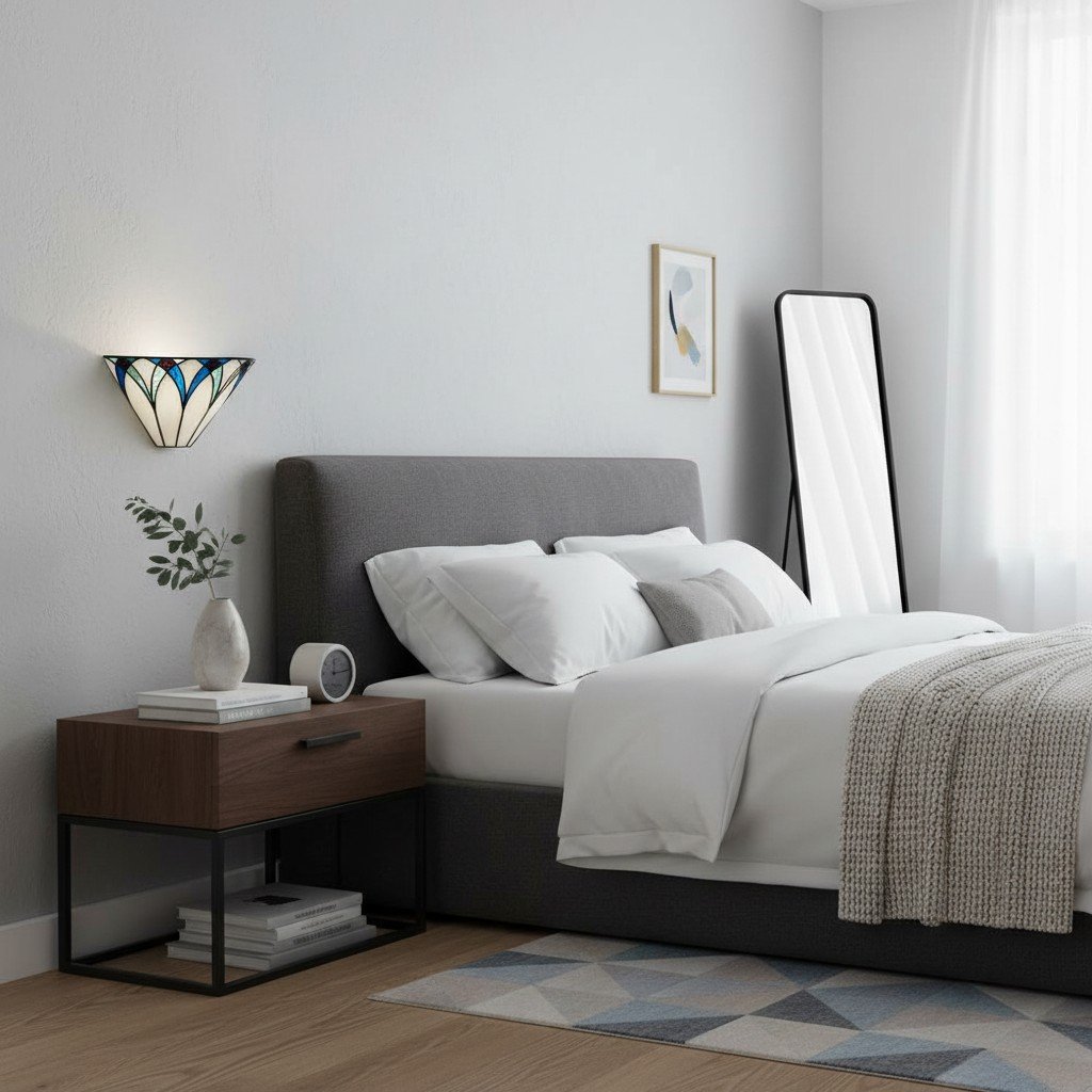 TF Allanton Wandleuchte aus gebeiztem Metall – Vintage-Art-Deco-Stil, Metall für Wohnzimmer und Flure