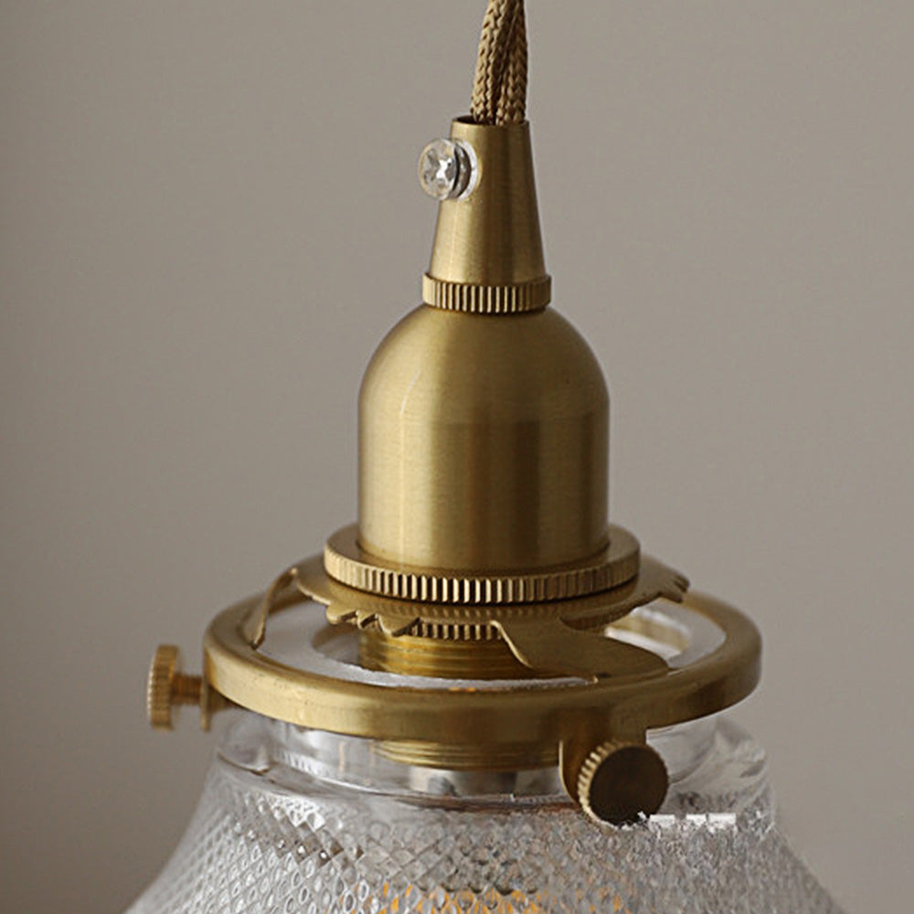 Vintage Glass Pendant Light - Disc Design Fixture for Dining Entryway