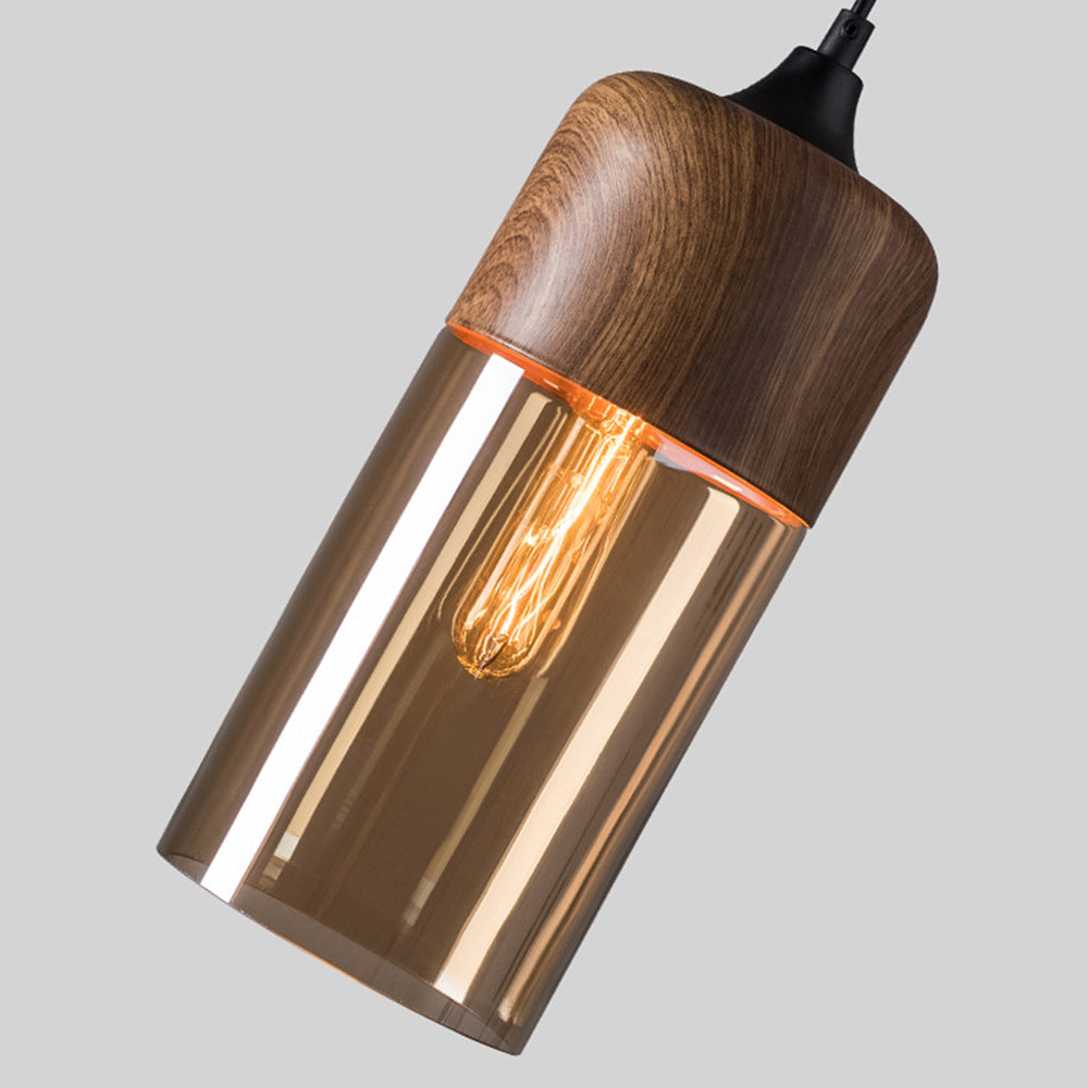 Organic Crystal Pendant Light - Retro Brown Fixture for Dining Room