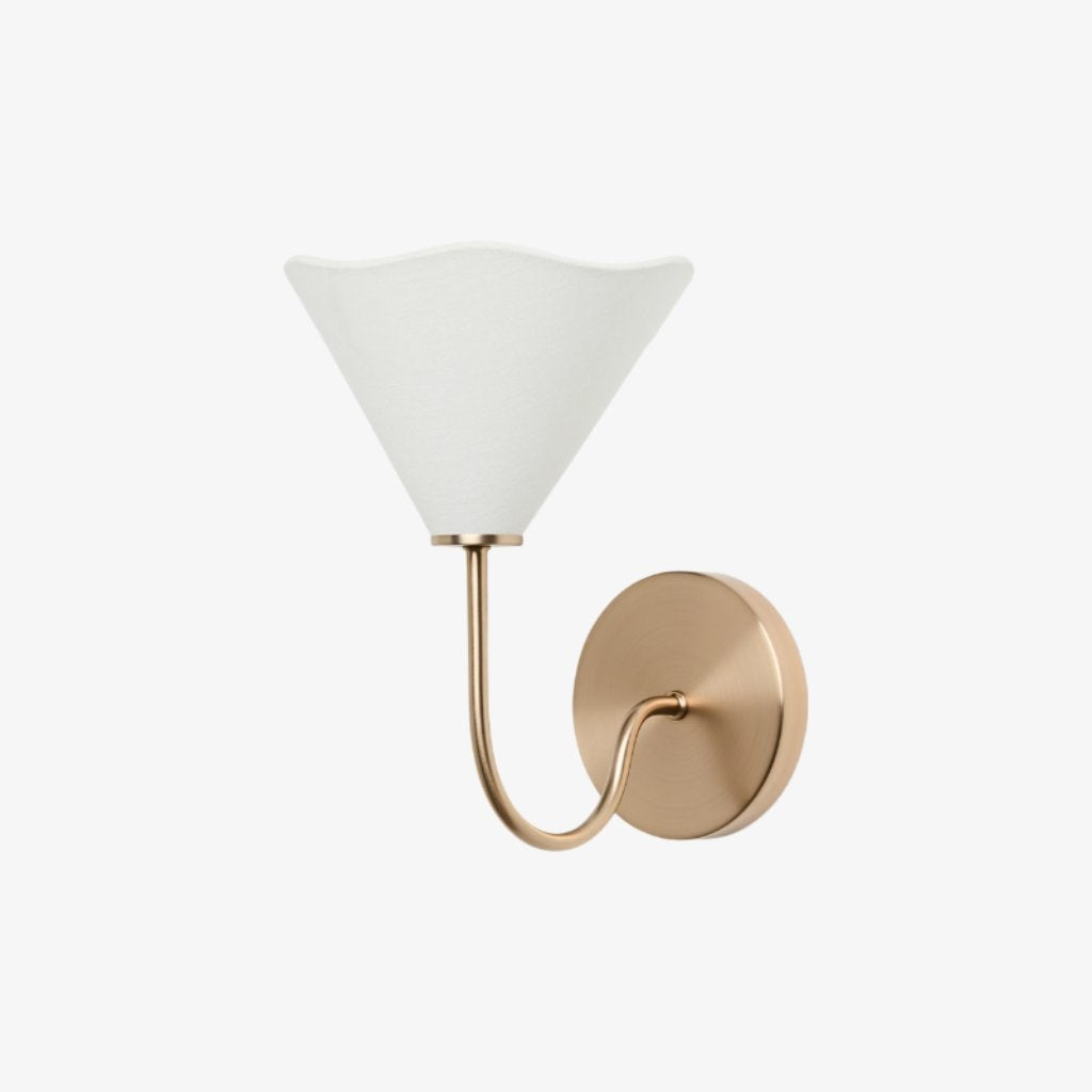 Kysara Brass Linen Wall Lamp - Sculptural Curves Design Suitable for Living Rooms, Bedrooms and Bathrooms
