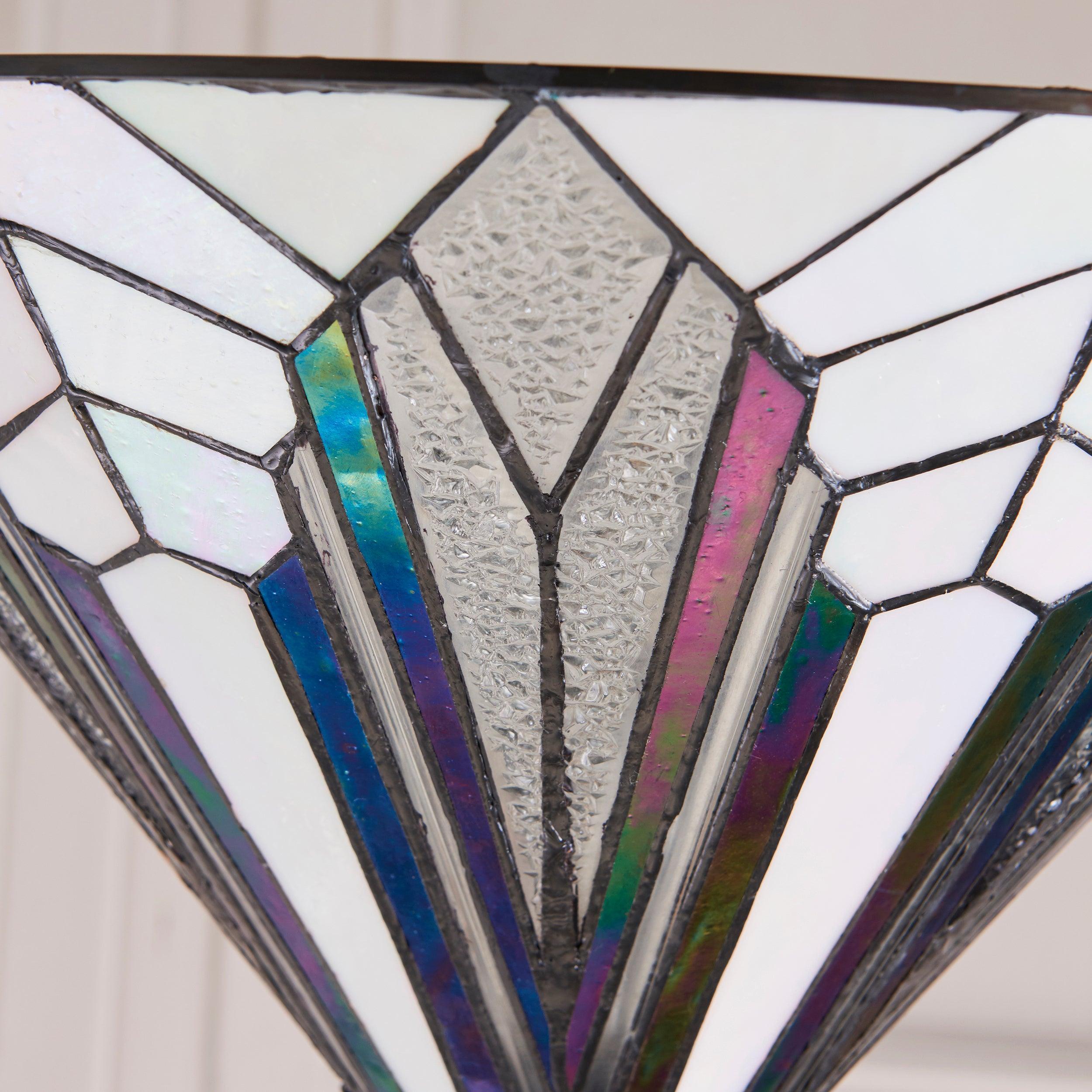 TF Astoria Tiffany Style Uplighter Lamp – Textured Glass Shade for Home and Office Ambience