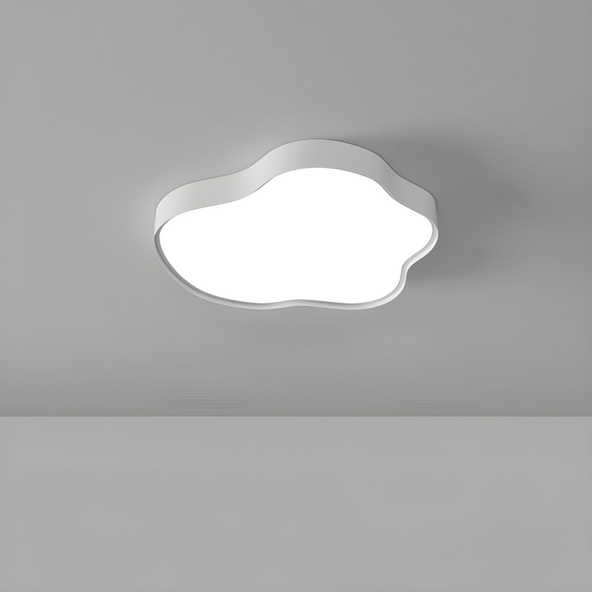 Cream LED Flush Mount Light - Cloud Metal Ceiling Fixture For Hallway