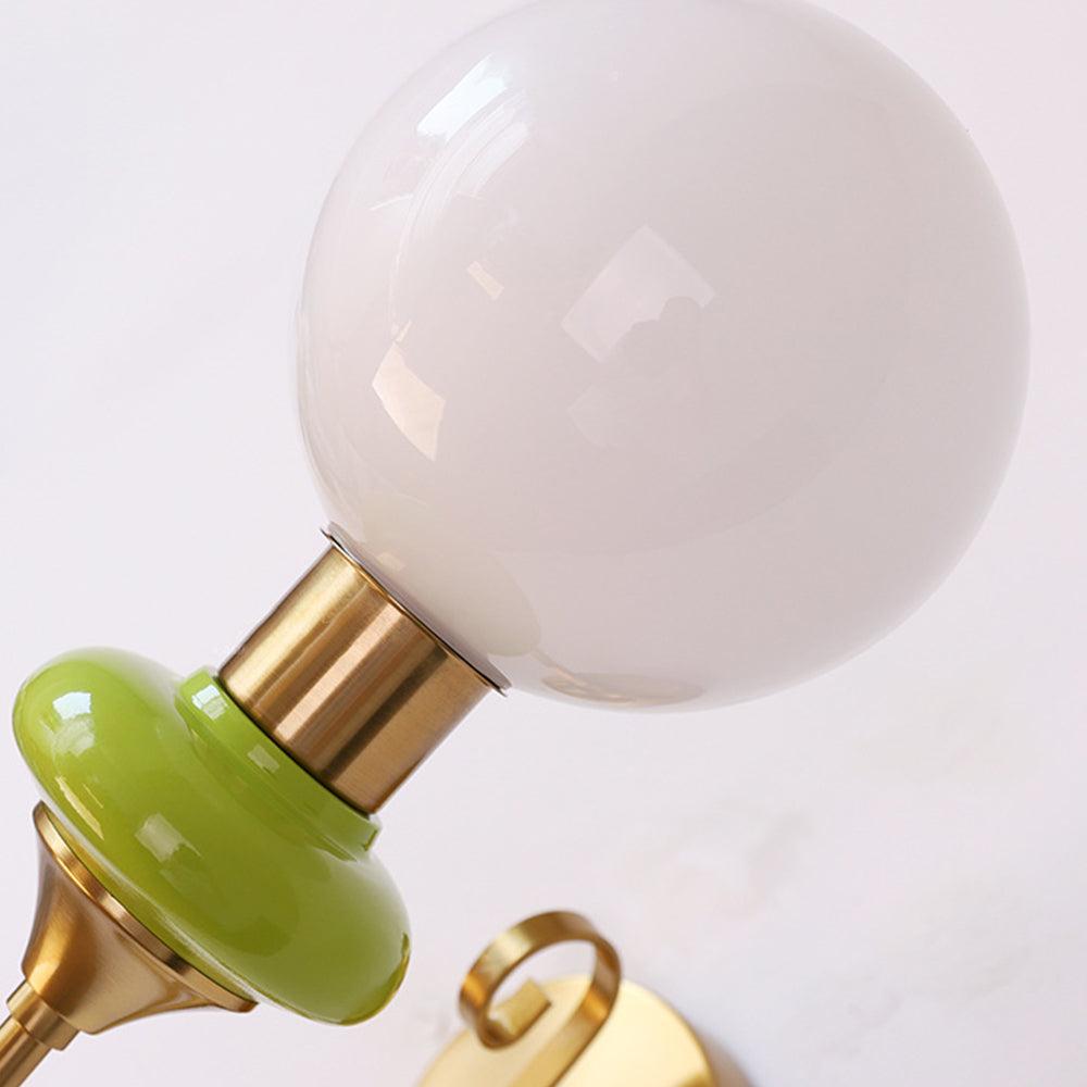 Retro Glass Wall Lamp - Single Ball Light French Style for Hallway