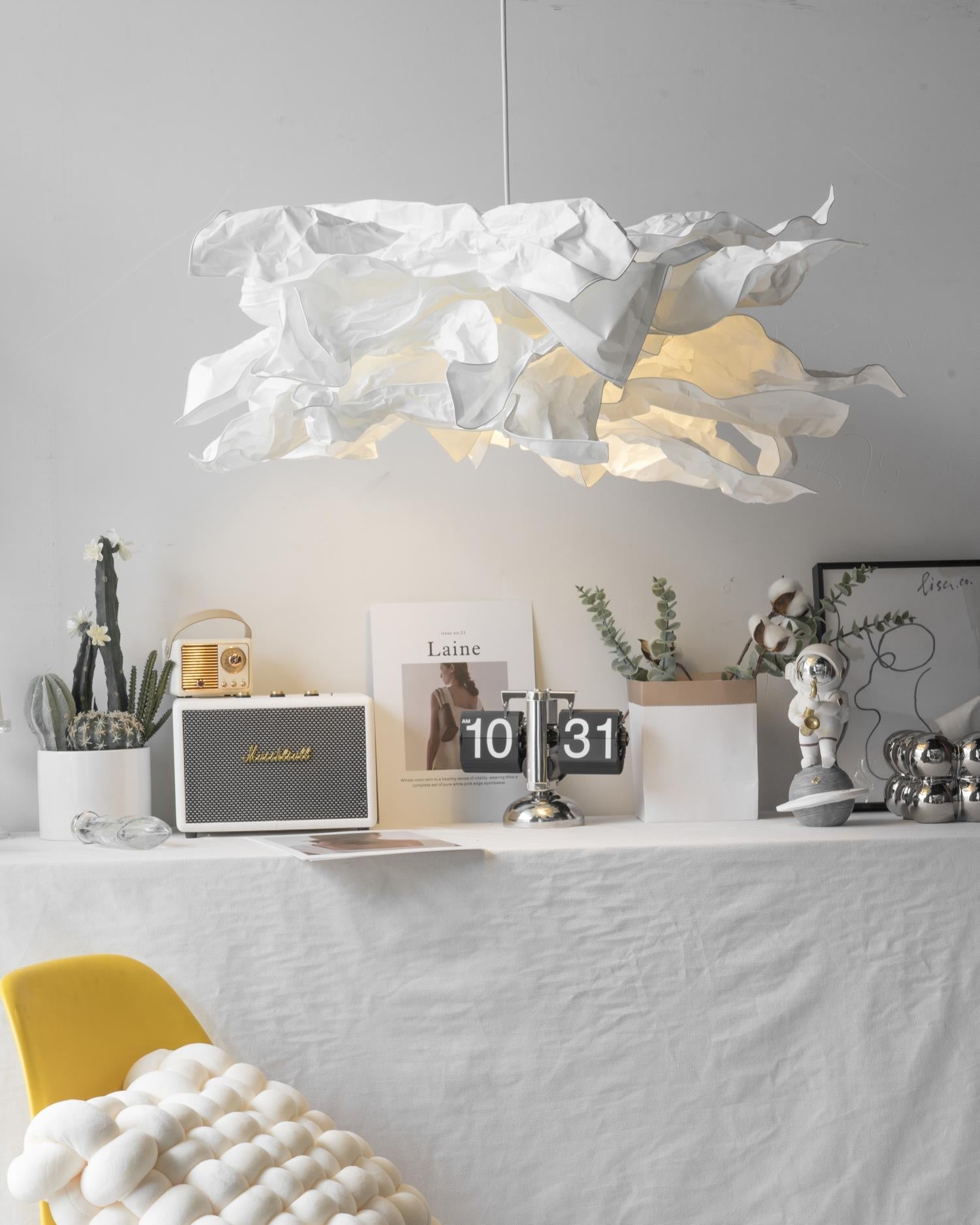 Individuell gefaltete Papier-Stecker-Pendelleuchte