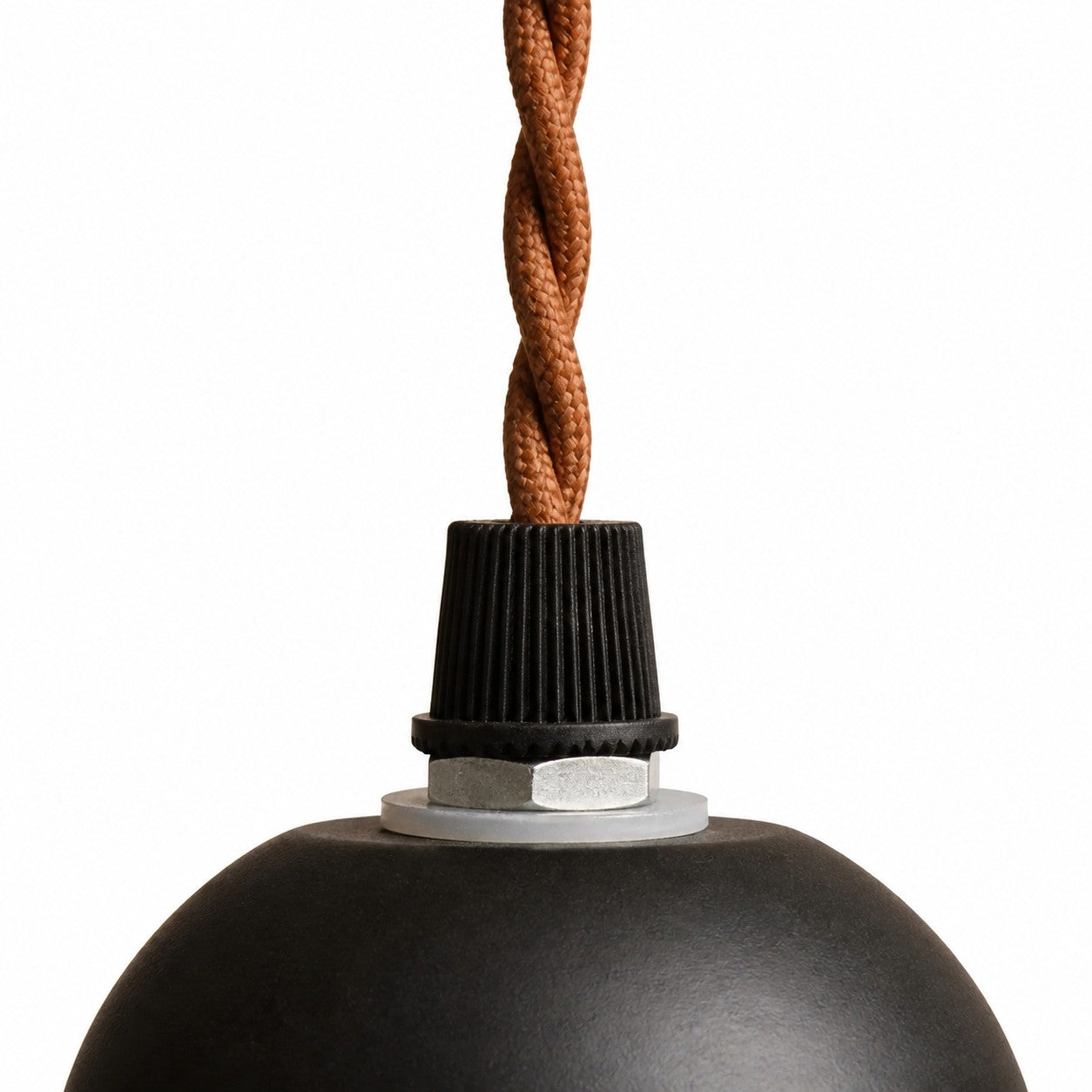 Square Fabric Pendant Lamp with Wood Canopy