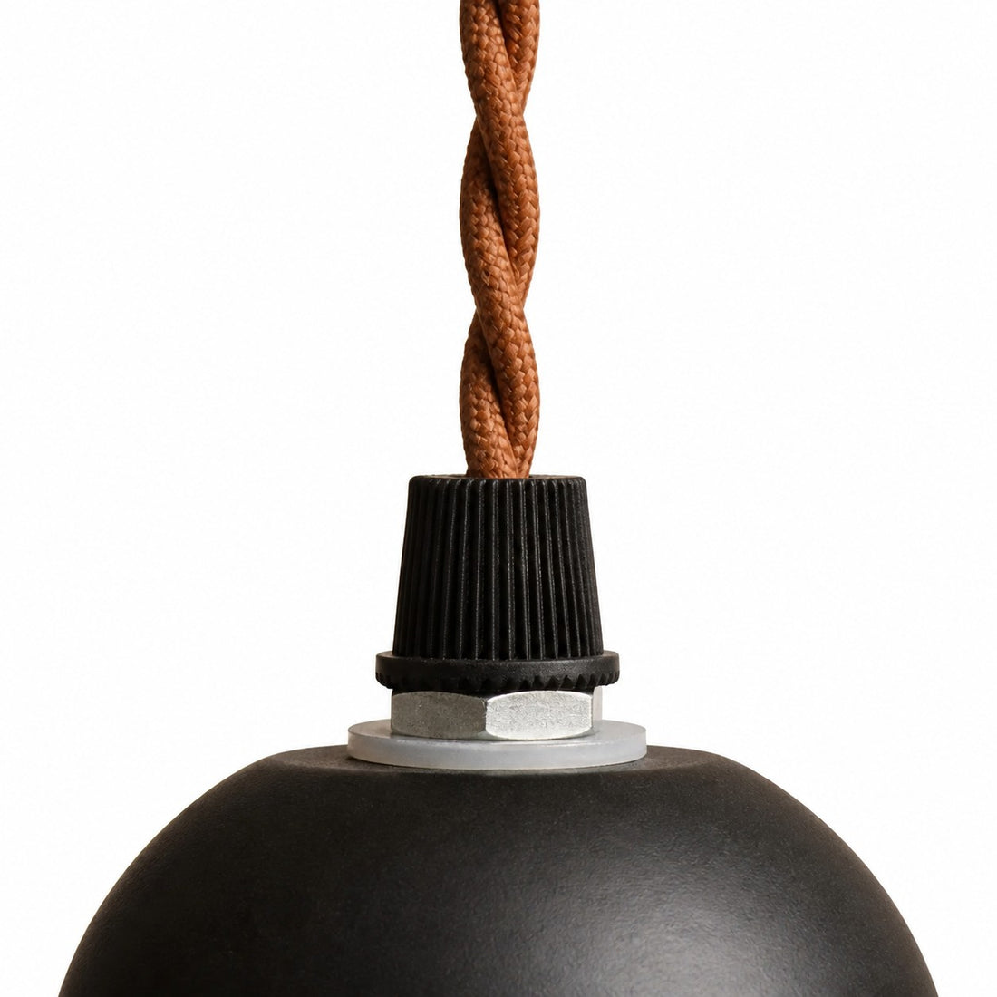 Square Fabric Pendant Lamp with Wood Canopy
