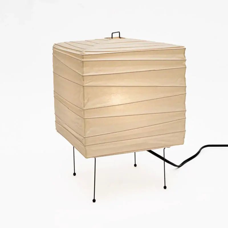 Minimalist Cube Table Lamp - Paper Lantern Inspired Lamp for Bedroom
