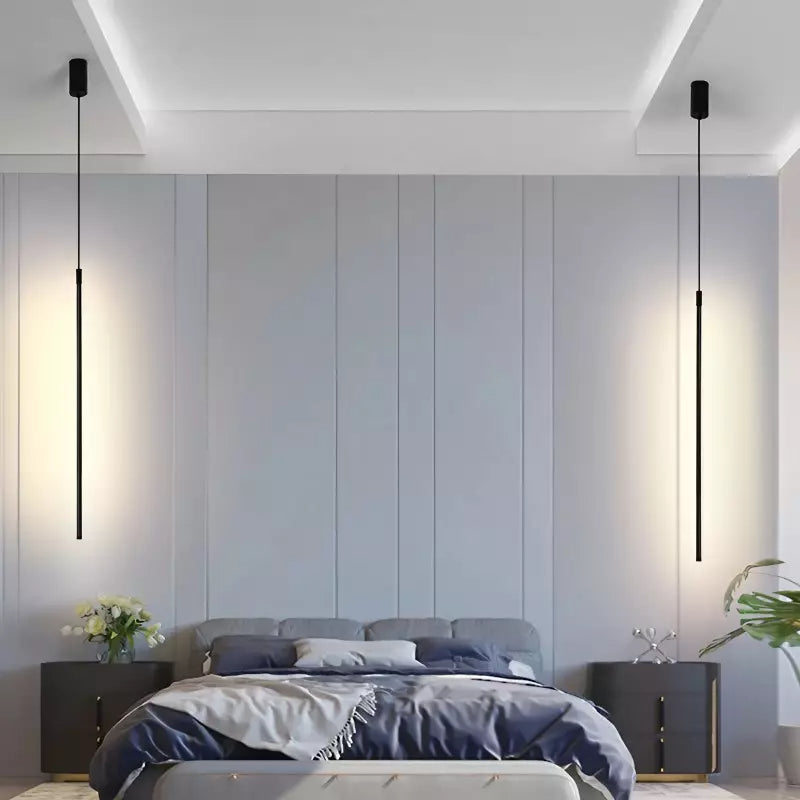 Schwarze lineare industrielle LED-Streifen-Pendelleuchte