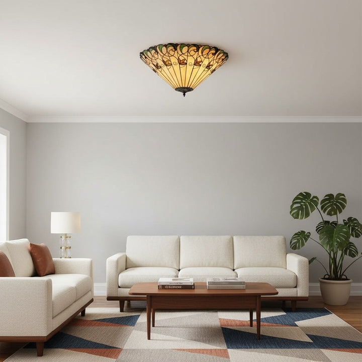 TF Jamelia Light - Decorative Art Glass - Flush Mount Timeless Style for Hallway