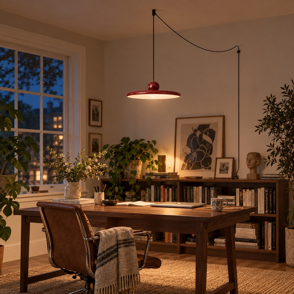 Acrylic Disc Plug-In Pendant Light