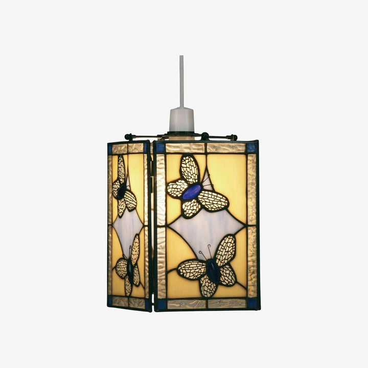 TF Butterfly Pendant Lamp — Artistic Stained Glass Pendant Light for Living Room or Bedroom