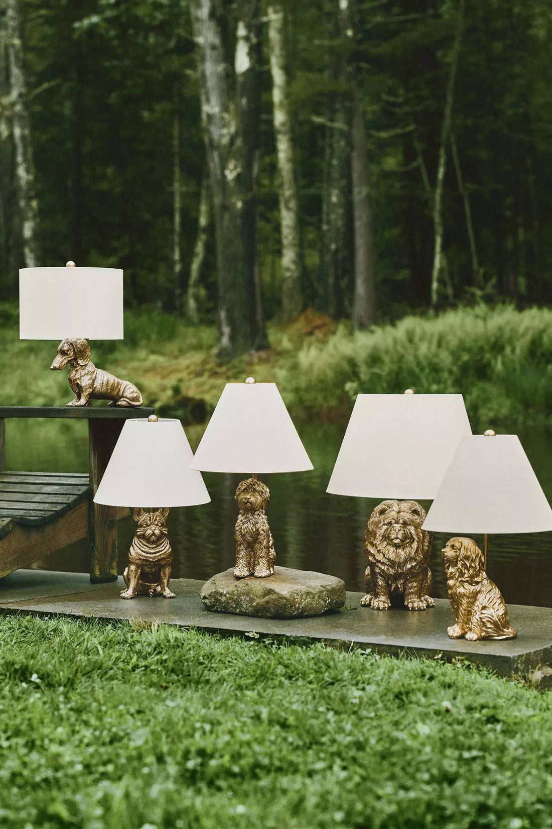Pawdia Unique Table Lamp - Decorative Fabric Animal Bedside Lamp
