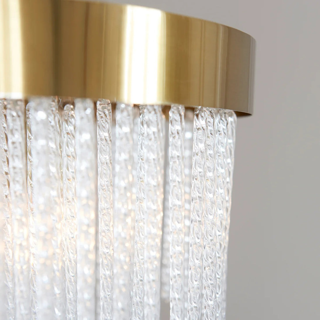 Cavara Multi-Tier Glass Rod Chandelier – Tiered Brass Pendant for Dining and Entry