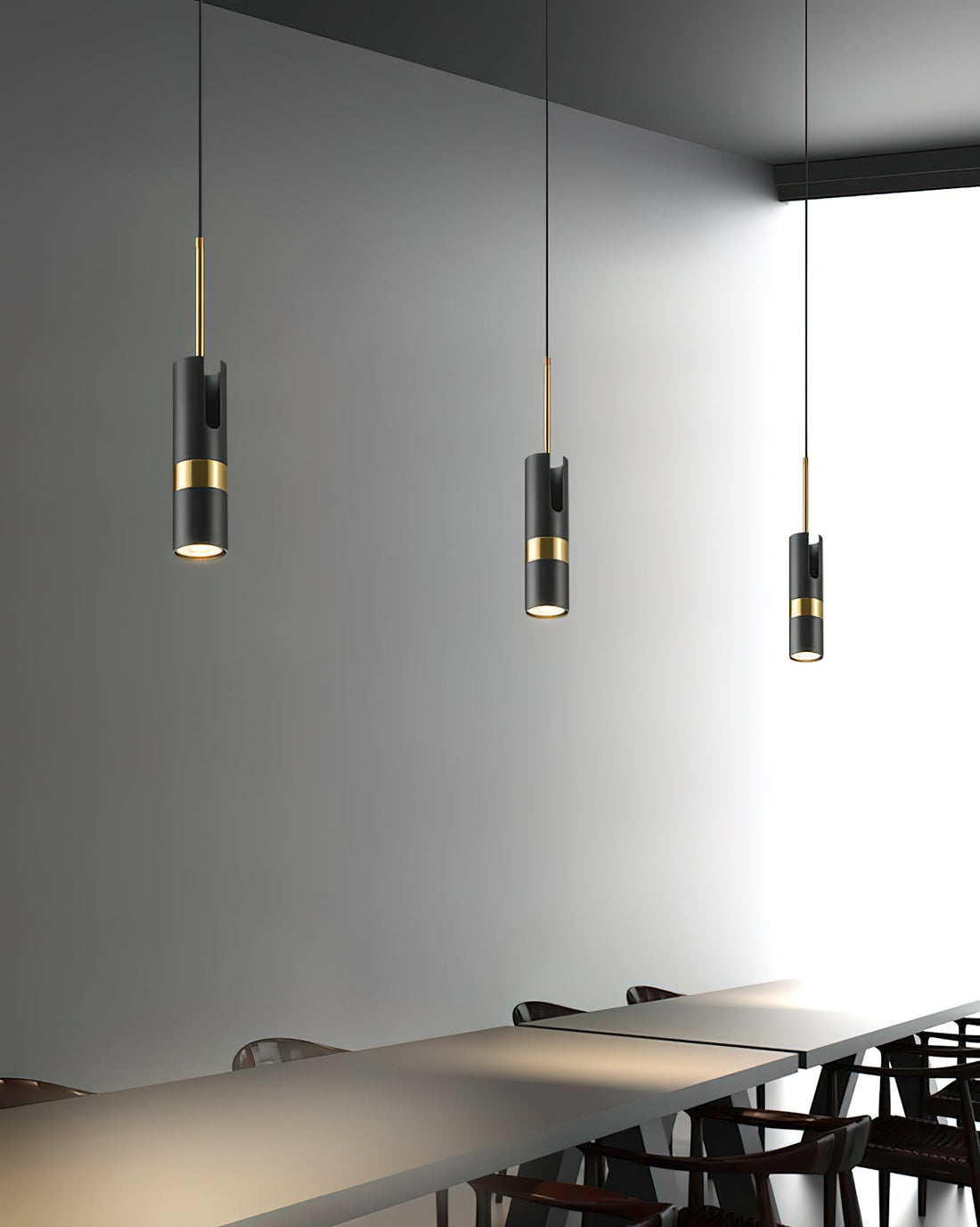 Black And Gold Metal Hardwired Pendant Light