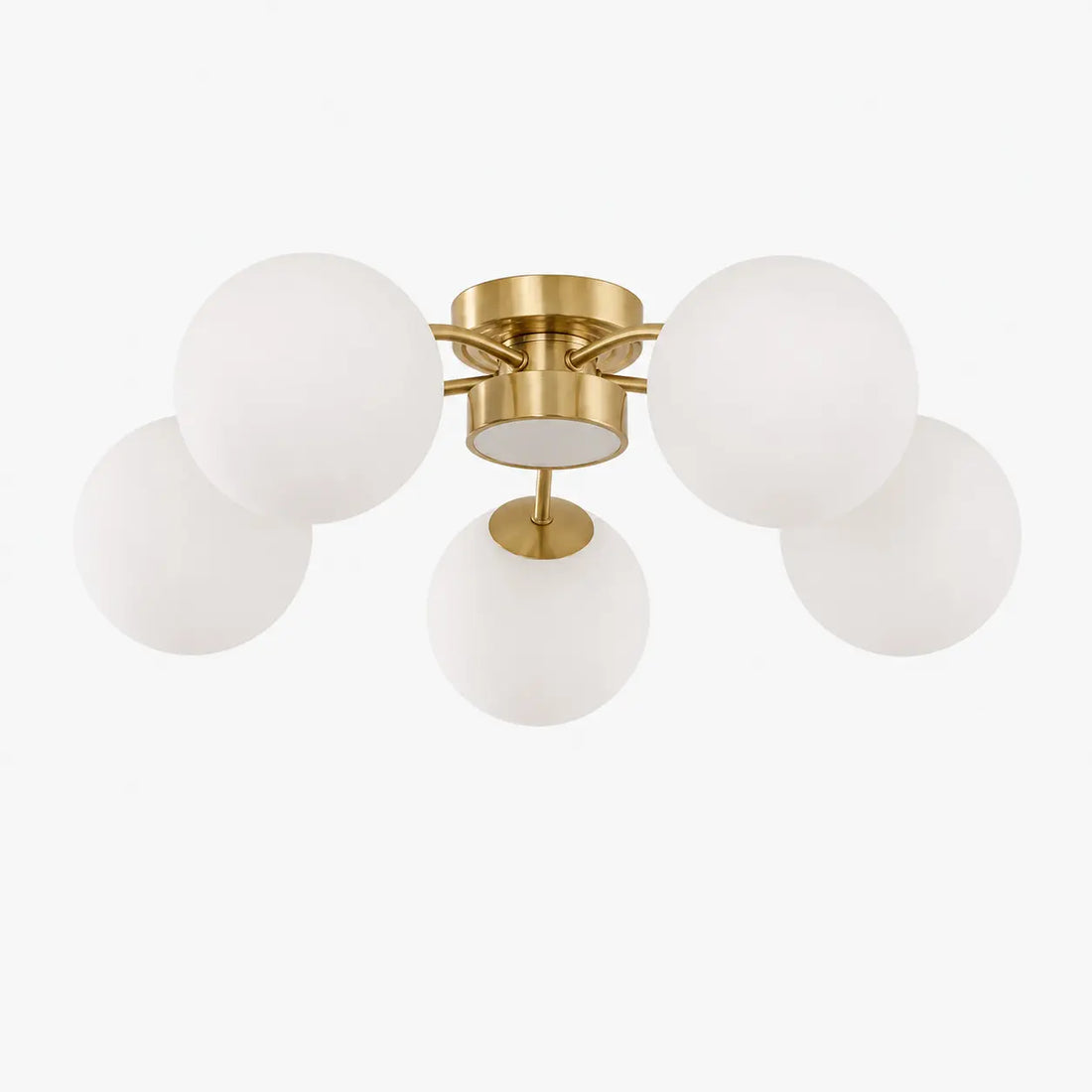 Solid Brass Glass Globe LED Flush Mount Ceiling Light