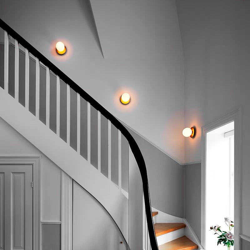 Glass Orb Ceiling Light - Modern Metal Ball Ceiling Lamp for Hallway