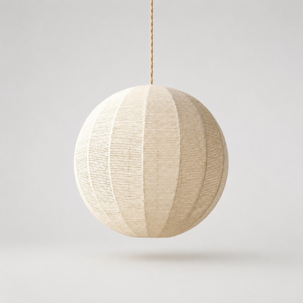 Handwoven Globe Pendant Light with Wood Canopy