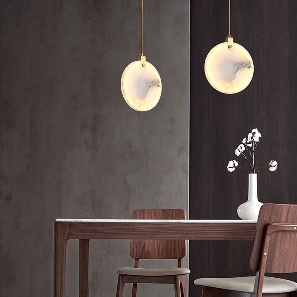 Marble LED Pendant Light - Minimalist White Elegance Lighting Modern