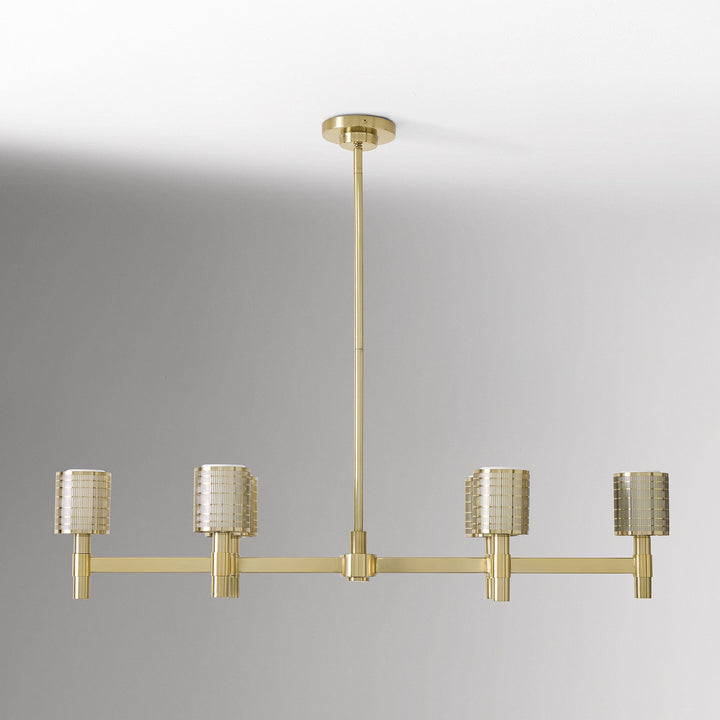Galvia Adjustable Metal Chandelier  - 6-Light Champagne Bronze Design