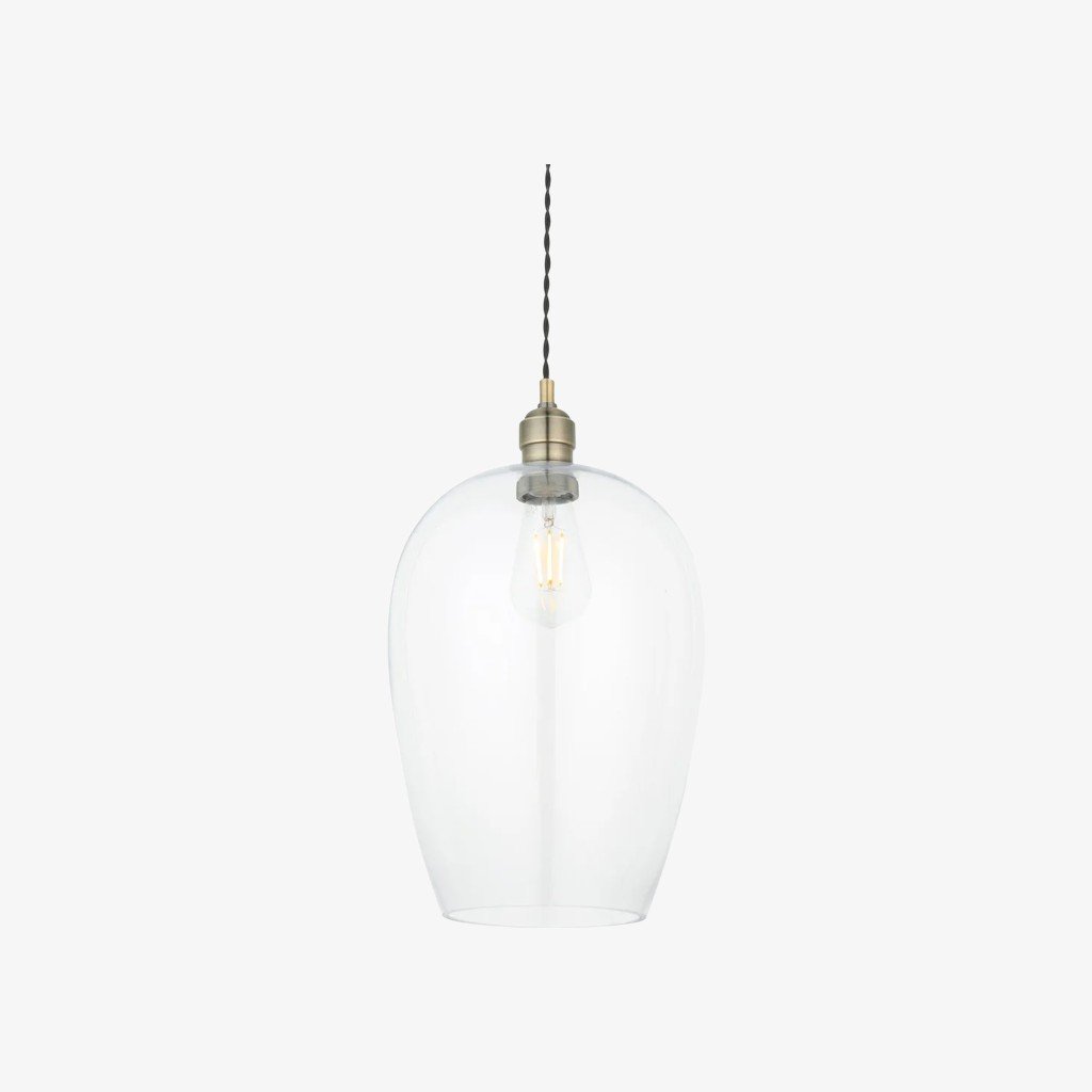 Clarione Height-Adjustable Glass Pendant Light - Classic Art Deco Light