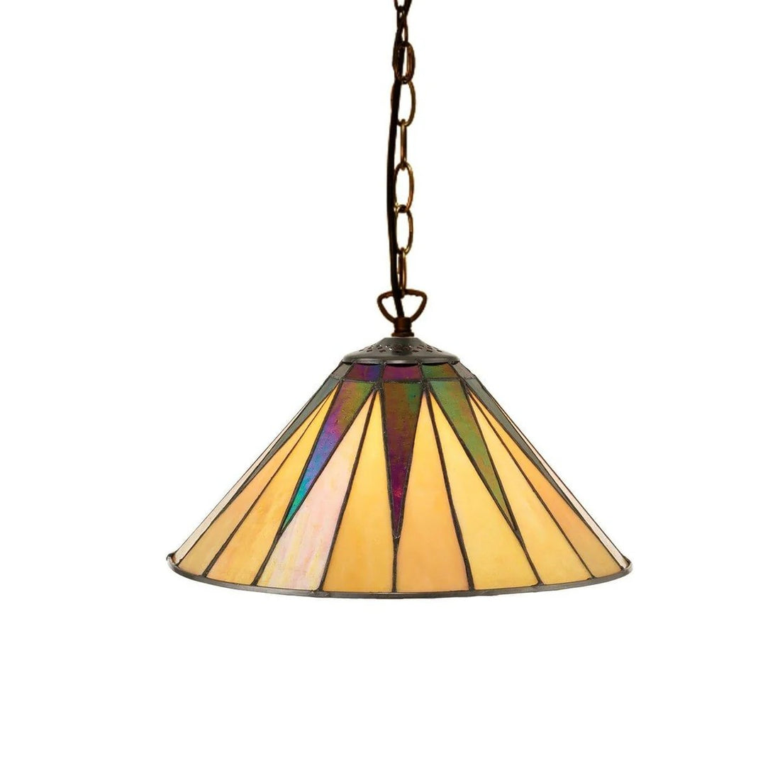 TF Dark Star Tiffany Pendant – Stained Glass Geometric Design Ceiling Light for Living Rooms